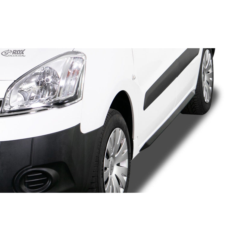 RDX Racedesign, Sideskørter 'Slim', passer til Citroën Berlingo (B9)/Peugeot Partner 2008-2018 (ABS glossy black)