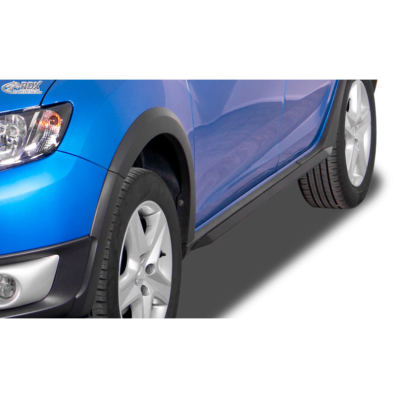 RDX Racedesign, Sideskørter 'Slim', passer til Dacia Sandero II 2012- incl. Stepway (ABS glossy black)