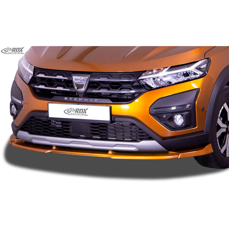 RDX Racedesign, Front spoiler Vario-X, passer til Dacia Sandero Stepway III 2021- (PU)