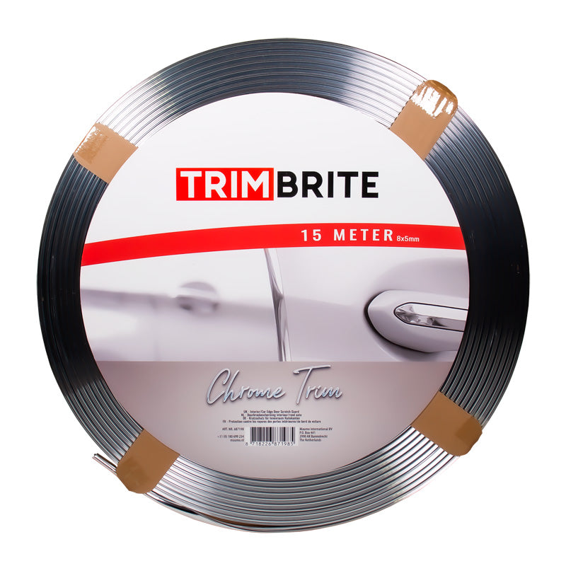 Trimbrite, Selvklebende Dekorationsstribe - Krom - 15 meter - U-profil 8x5mm