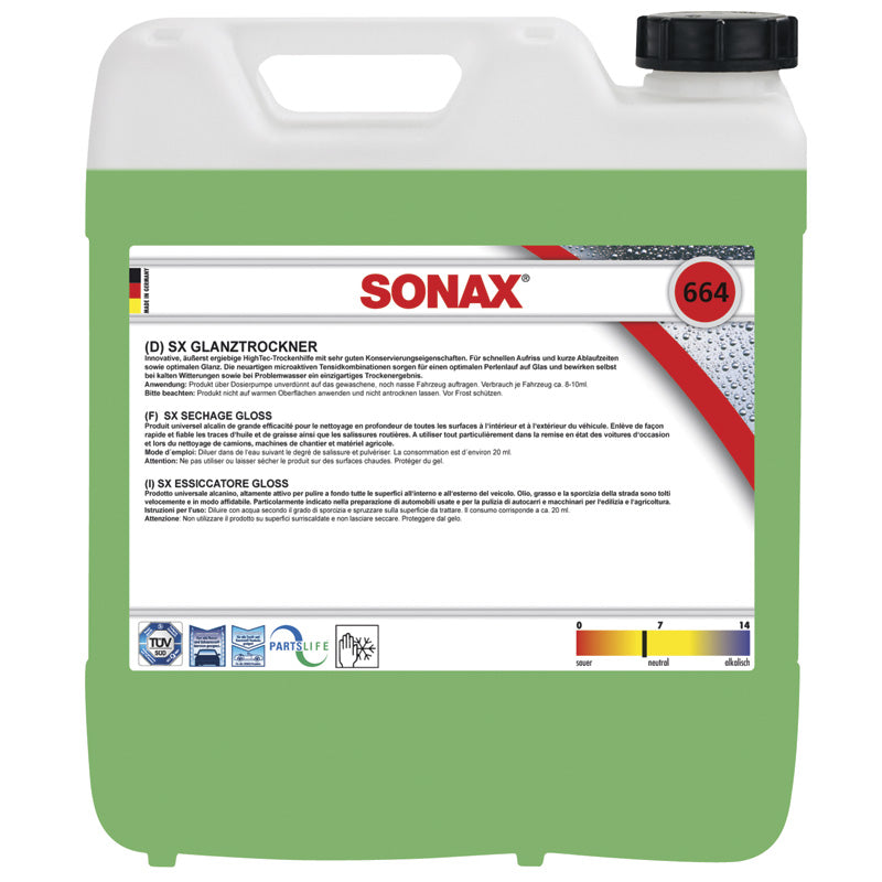 SONAX, Carnauba Gloss Tørrer 10L