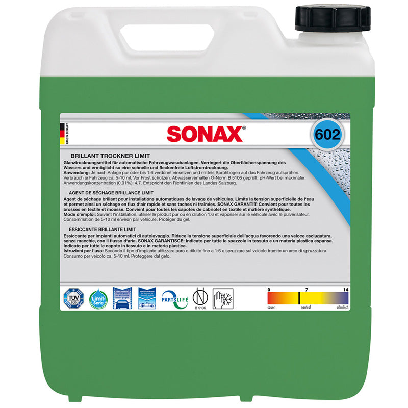 SONAX, Brillant Tørrer 10 Liter - Perfekt Lufttørring til Lak