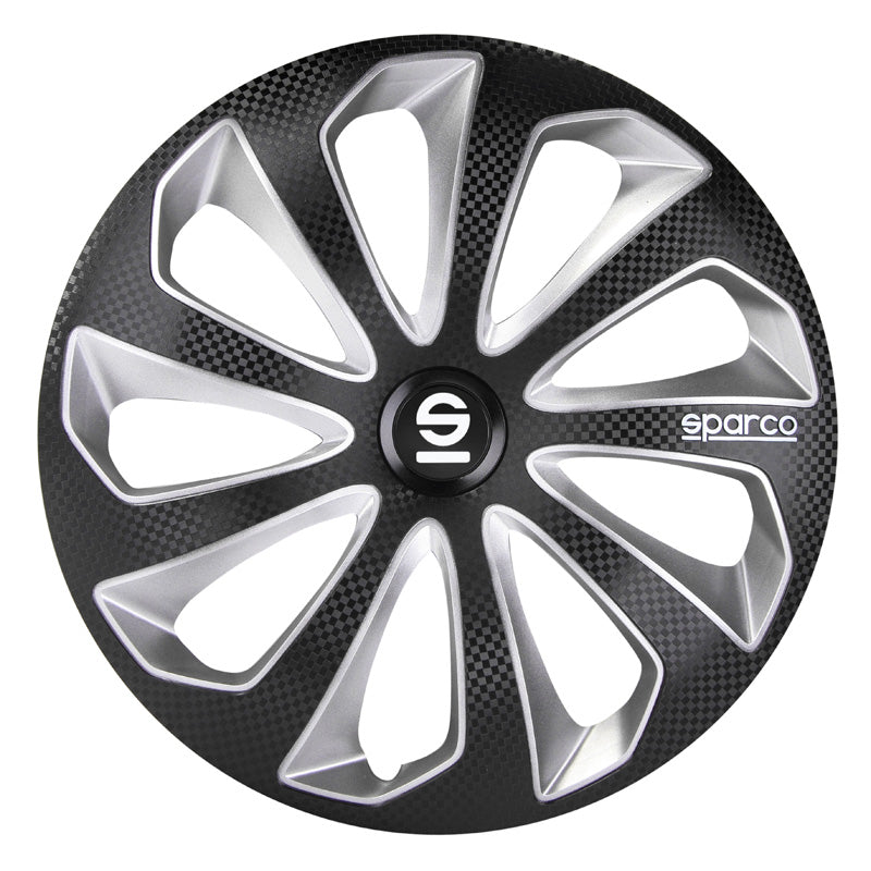 Sparco, Hjulkapsler, 4stk., Sicilia - 13-tommer - Black/Silver/Carbon