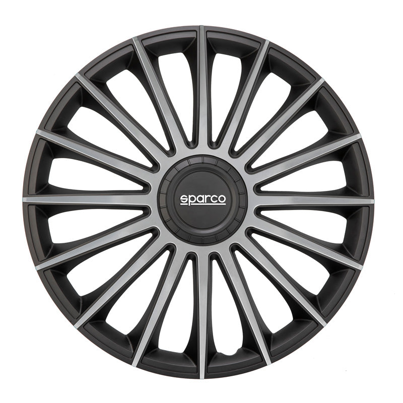 Sparco, Hjulkapsler, 4stk., Treviso - 13-tommer - Black/Silver