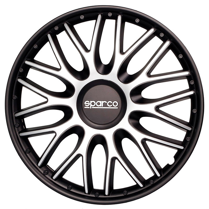 Sparco, Hjulkapsler, 4stk., Roma - 13-tommer - Silver/Black