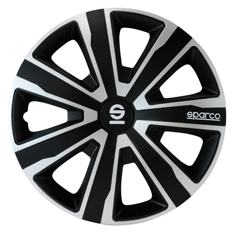 Sparco, Hjulkapsler, 4stk., Palermo - 14-tommer - Silver/Black