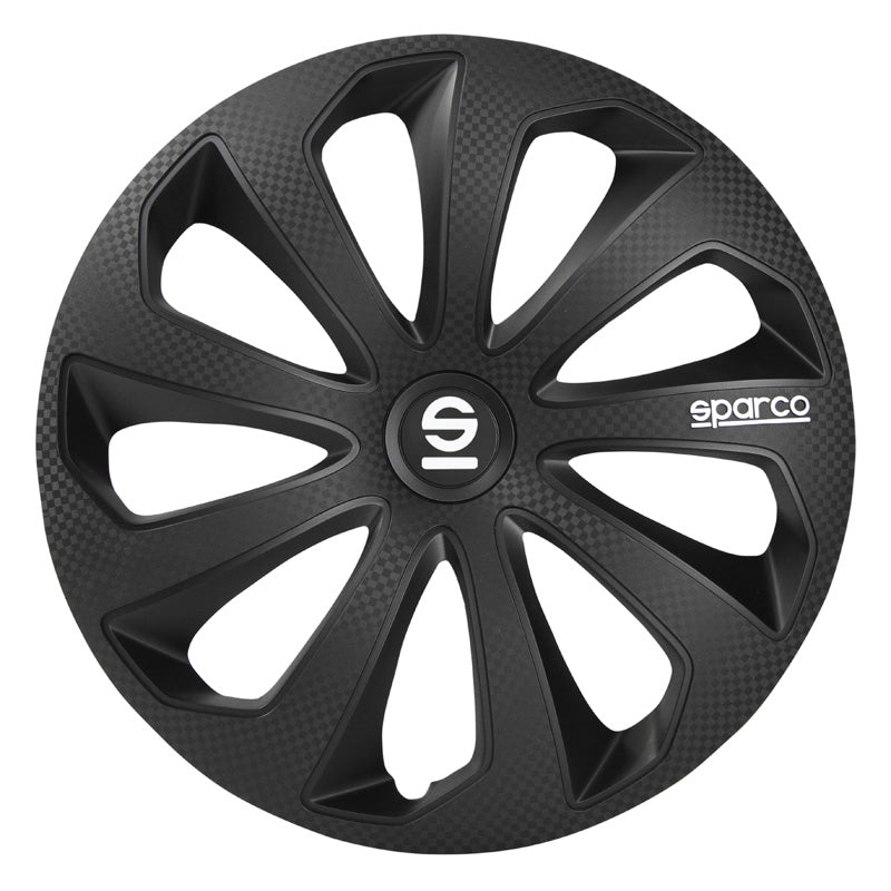 Sparco, Hjulkapsler, 4stk., Sicilia - 15-tommer - Black/Carbon