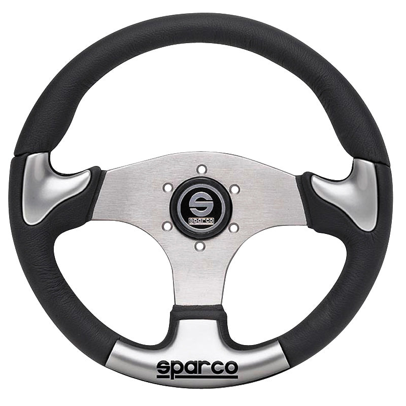 Sparco, Sport Rat Næb P222 - Sort PU/Grey/Aluminium - Diameter 345mm