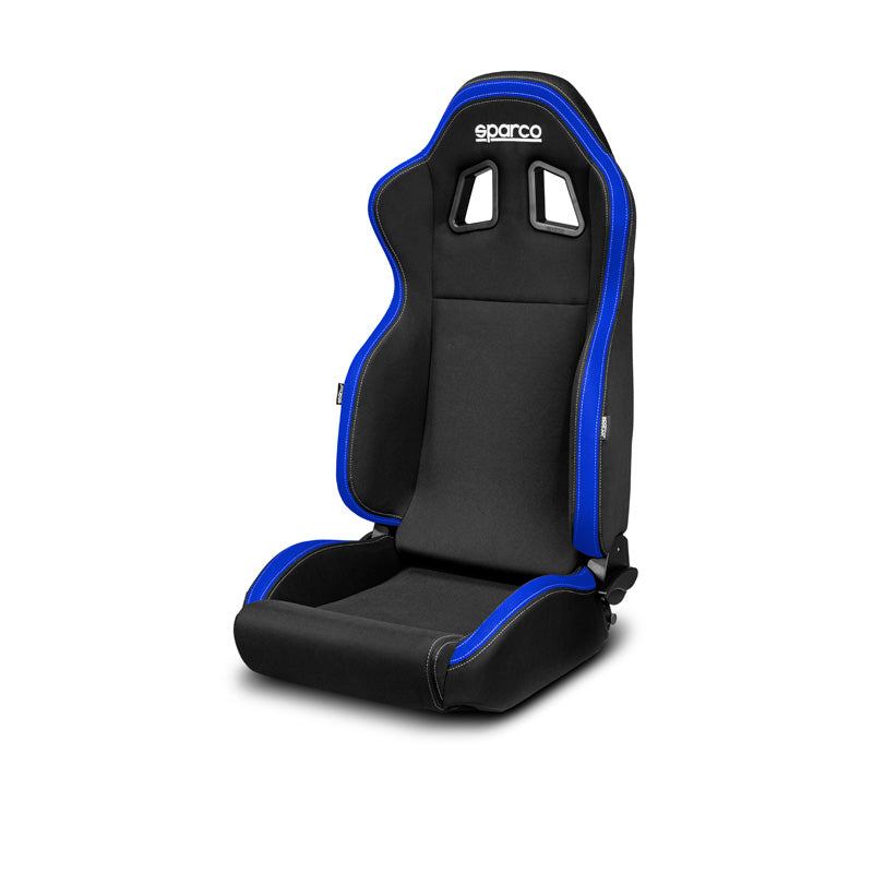 Sparco, Sportssæde R100 MY22 - Sort/Blå - Recliner - Ergonomisk Komfort