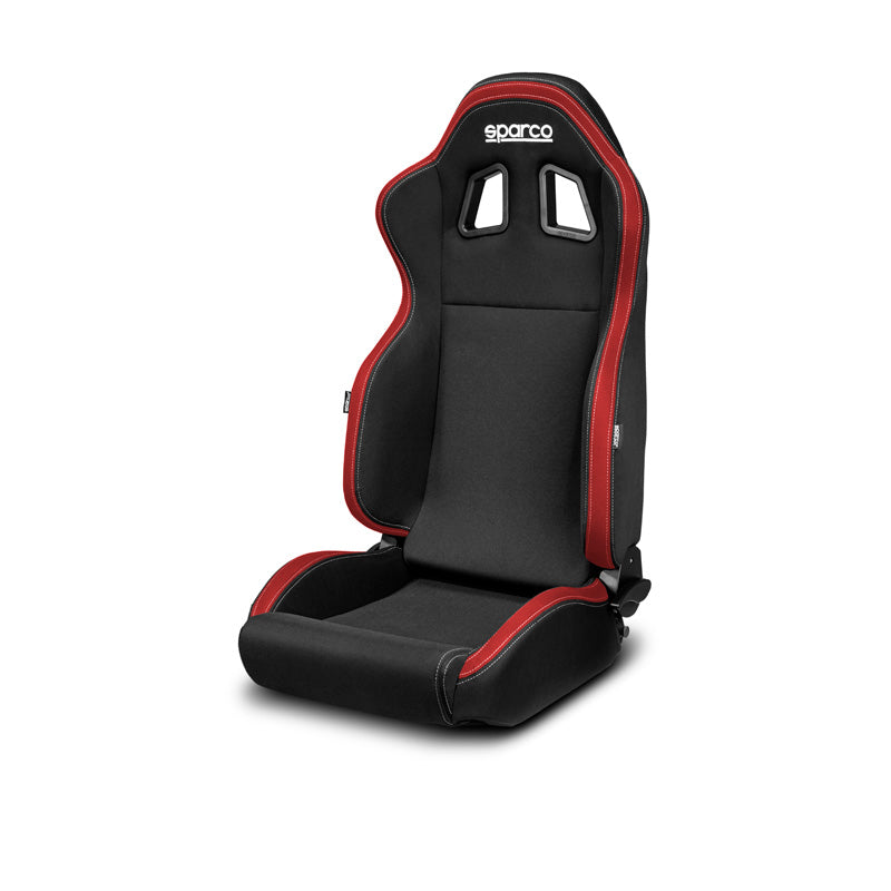 Sparco, Sport Sæde R100 MY22 - Sort/Rød - Reclinable med Ergonomisk Design