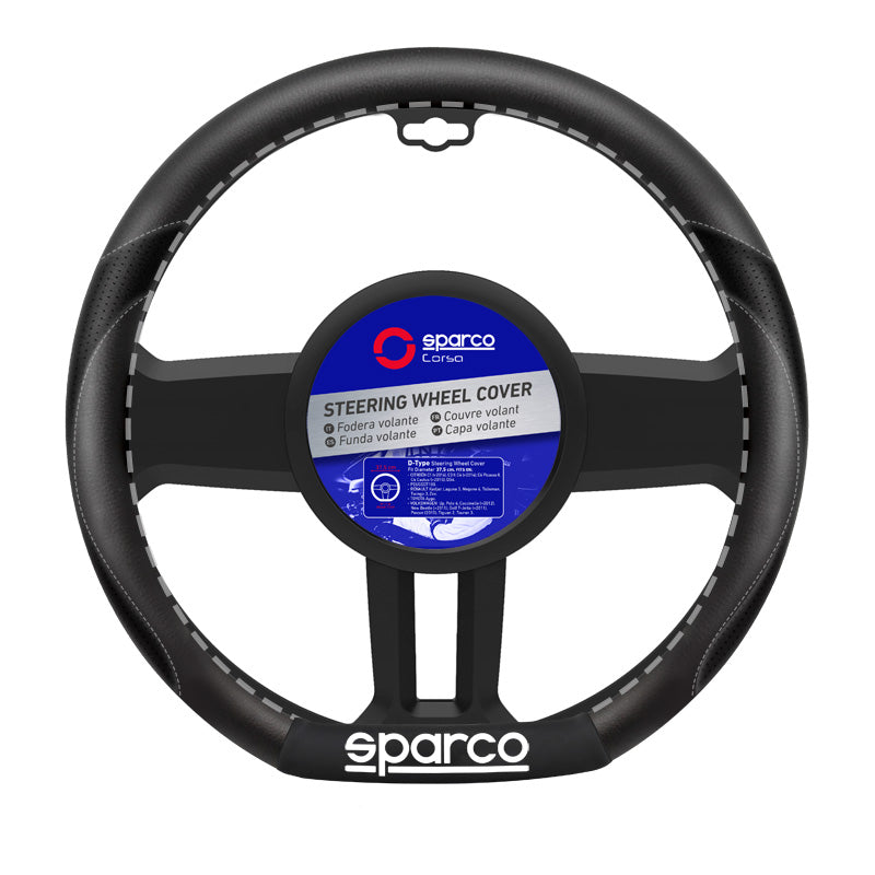 Sparco, Sportsligt Læderratbetræk - D-Type 37,5cm - passer til Citroën/Peugeot/Renault/Toyota/Volkswagen