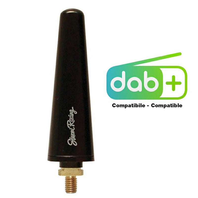 Simoni Racing, Aluminium Antenne M6 - Sort - 6cm - DAB+ Kompatibel