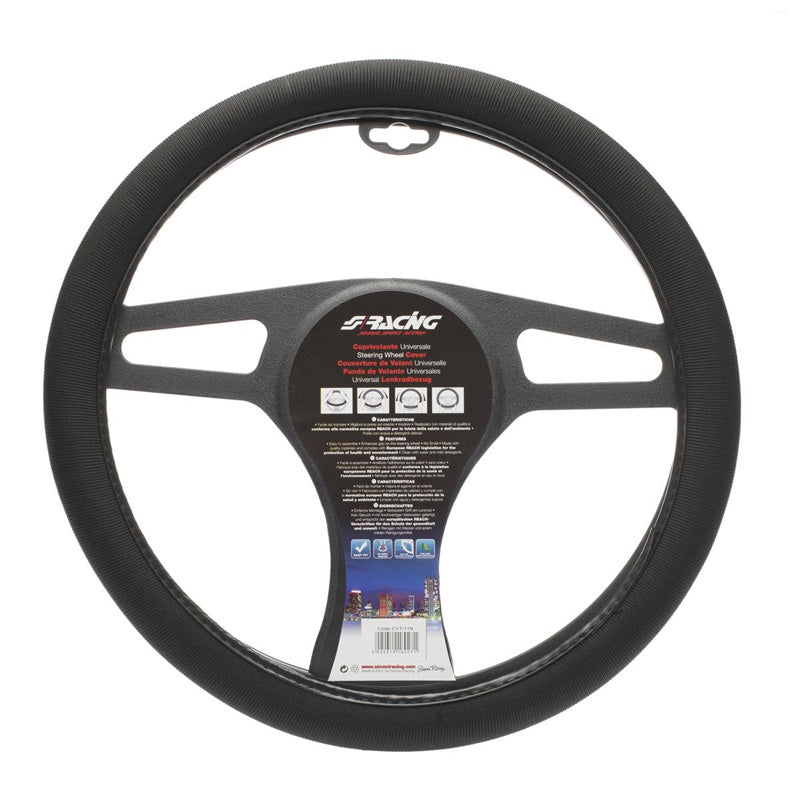 Simoni Racing, Sædehjulslåg - Sort Bomuld - 37-39cm