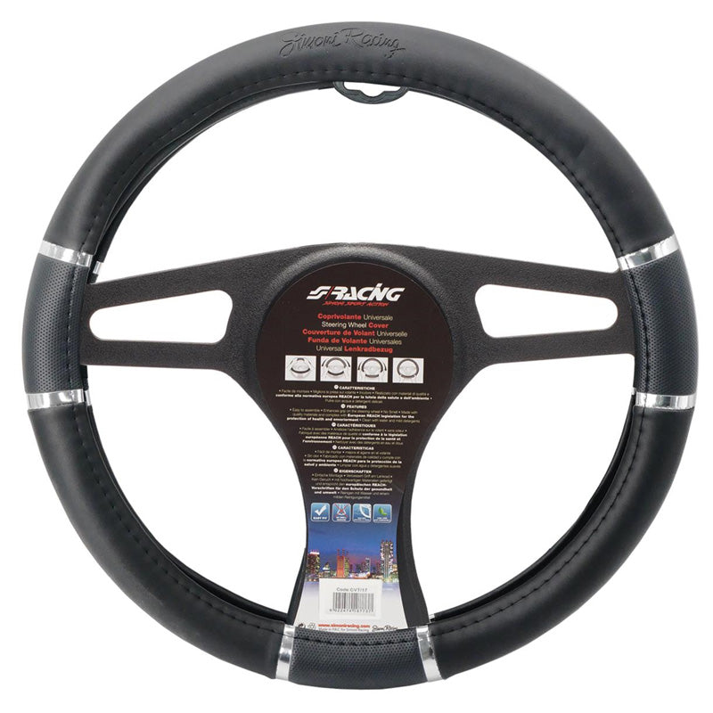 Simoni Racing, Komfort Ratbetræk - Sort Ecoleather/Krom - 37-39cm