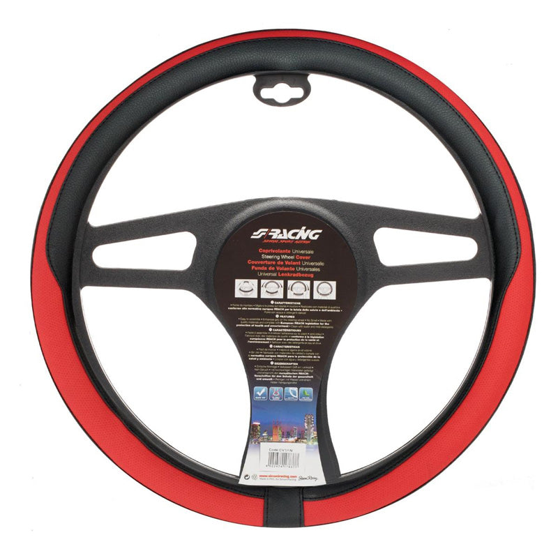 Simoni Racing, Læderratbetræk - Sort/Rød - 37-39cm