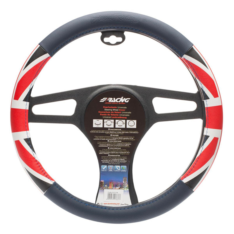 Simoni Racing, Ratbetræk UK-Flag - Blå/Rød/Hvid Ecoleather - 37-39cm