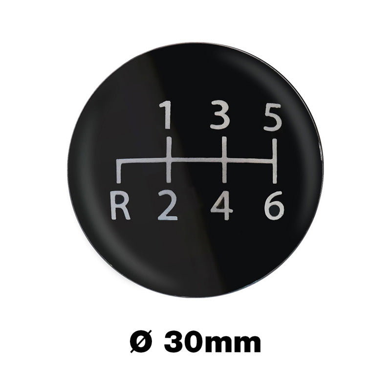 Simoni Racing, Gearknop Klistermærke - 6-Trins Mønster (reverse nederst venstre) Ø30mm