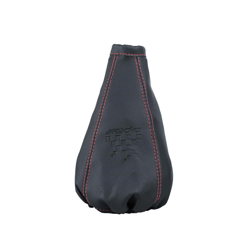 Simoni Racing, Gearstangs Gaiter Universel - Sort med Røde Søm - 125x125mm/Ø140mm