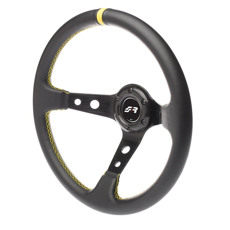 Simoni Racing, Sportsrat, Speciale - Black Ecoleather/Yellow - Diameter 350mm