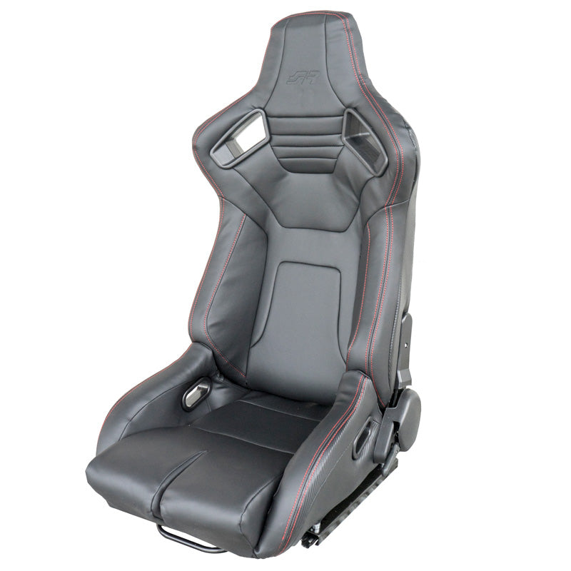 Simoni Racing, Sportssæde Emerson - Sort Ecoleather - Venstre Reclinable - inkl. Slidere