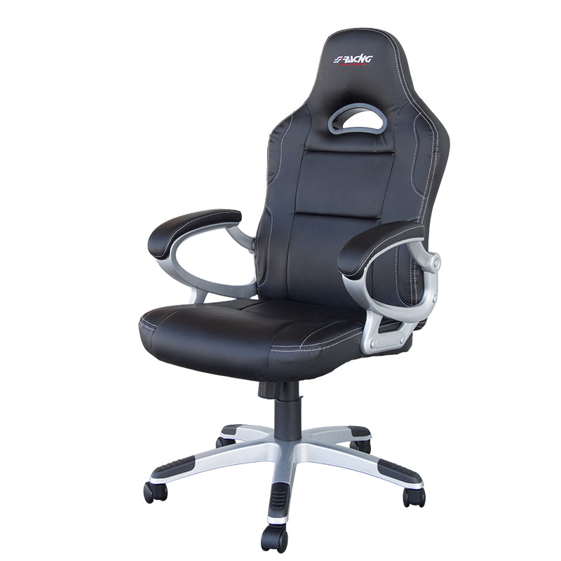 Simoni Racing, Justerbar Gamingstol - Sort Ecoleather - Ergonomisk