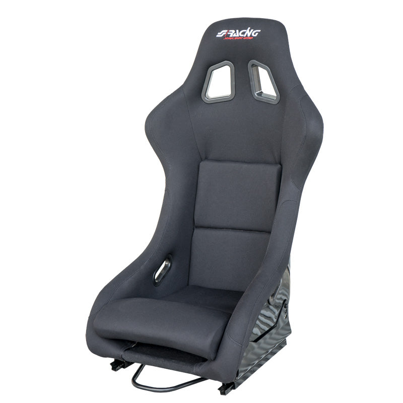 Simoni Racing, Sportssæde Lewis - Sort - Fiberglas Rygstøtte - Uden Recliner - inkl. Skinnesystem