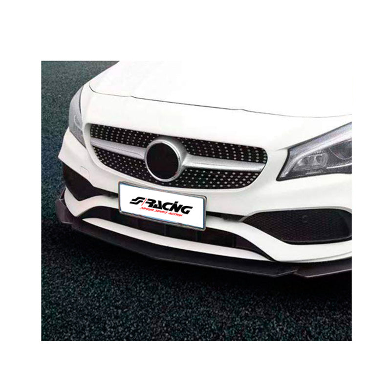 Simoni Racing, Universal Front Spoiler 'Lip Splitter' - 3-dele - ABS Sort + Carbon-look 'Vinger'