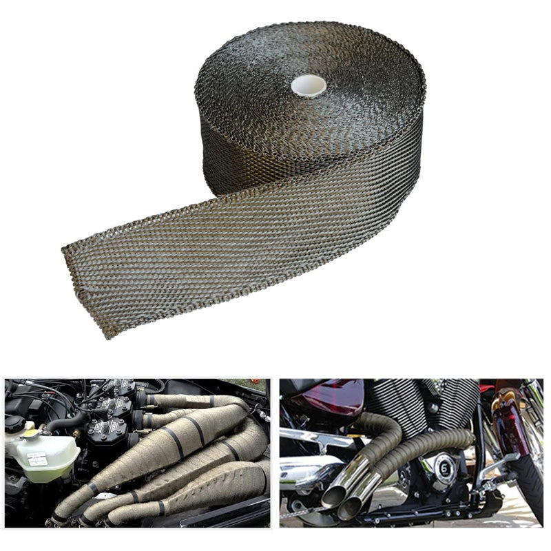 Simoni Racing, Titanium Fiber Udstødningsbeklædningskit - 15m x 5cm + 6 rustfri stålklips - Op til 1000°C