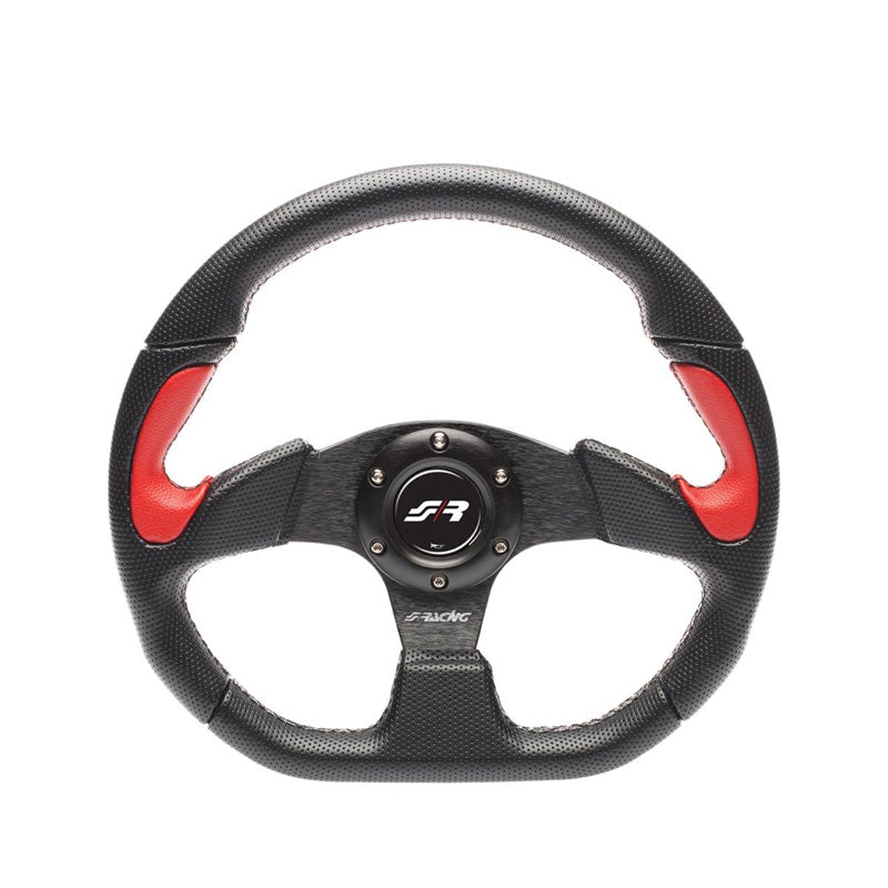 Simoni Racing, Sportsrat, X2 Poly Pelle - Black Ecoleather/Red - Diameter 330mm