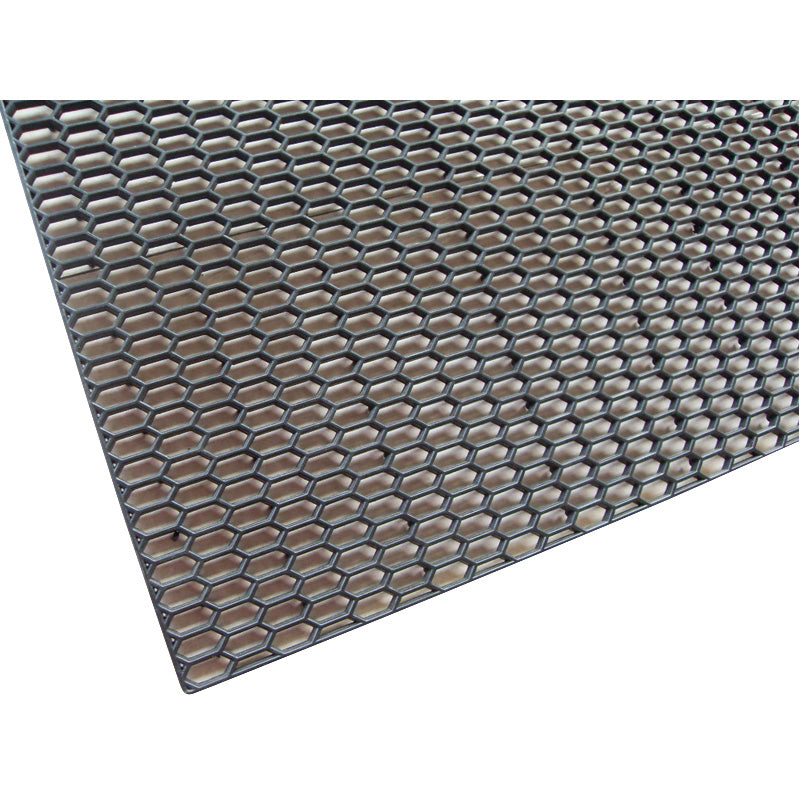 AutoStyle, Race Mesh Plade - Sort - 120x30cm - HEX Fine 18x7mm