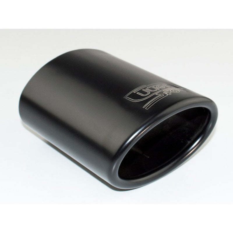 Ulter Sport, Rørhale - Oval 95x65mm Slanted - Length 120mm - Installation 40-55mm - Black Inox